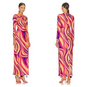 Yaura Ekua Maxi Dress Kaleidoscope Print Size US XL/ UK 14 NWT